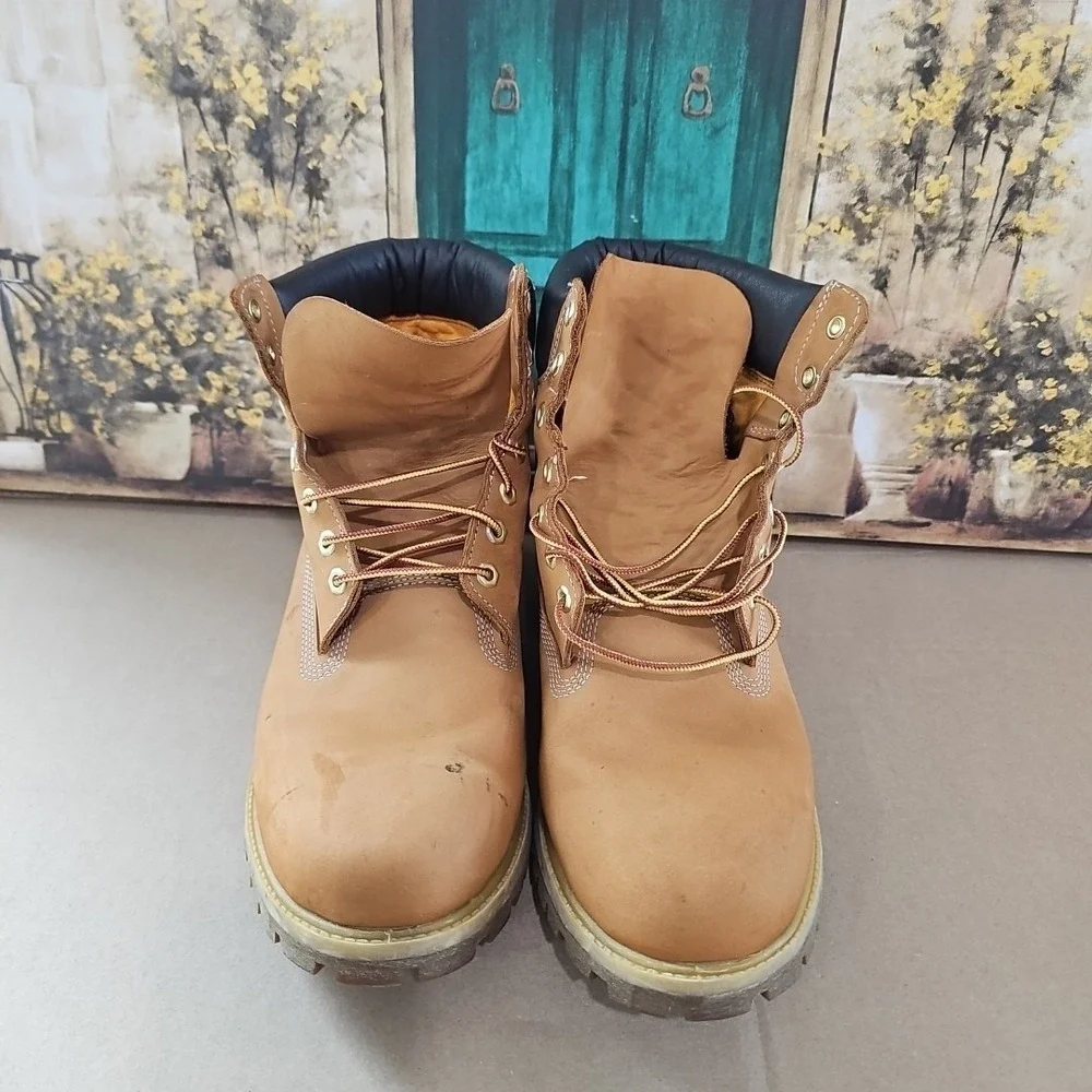 Timberland Men's Premium Waterproof Boot Rust Nubuck Medium Brown Size 13
